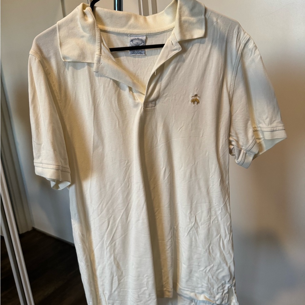 Brooks Brothers Men's Cream Polo Shirt